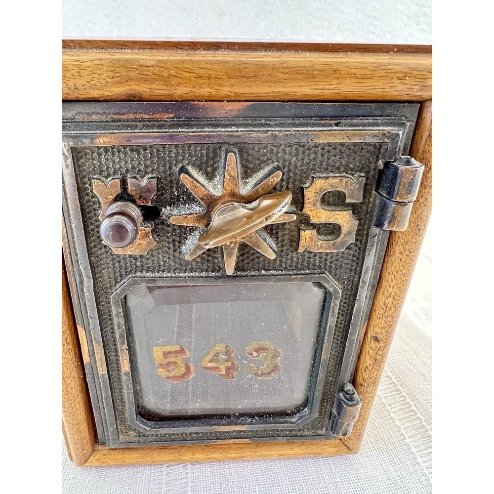 Antique 1901 Post Office Box Door Bank - WORKING COMBO - Am P.O. Equip Co Spur - Picture 7 of 16